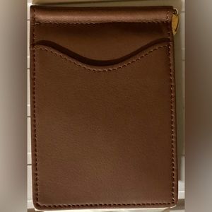 MEN'S GENUINE LEATHER SPRING NIB MONEY CLIP Front Pocket Wallets